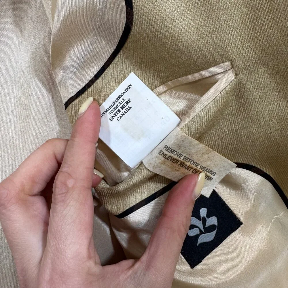 Black Brown 1826 Men's Blazer Tan Silk Wool Linen 40L Never Worn Quiet Luxury